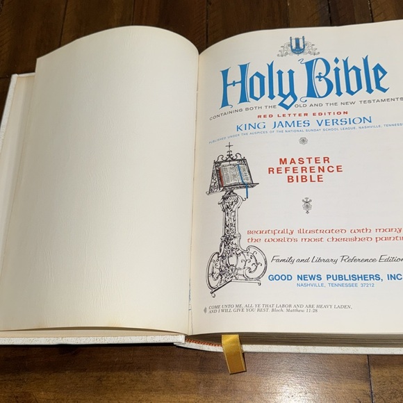 White Gold Holy Bible Mendenhall KJV red‎ letter edition Master Reference 1971 - Picture 5 of 11